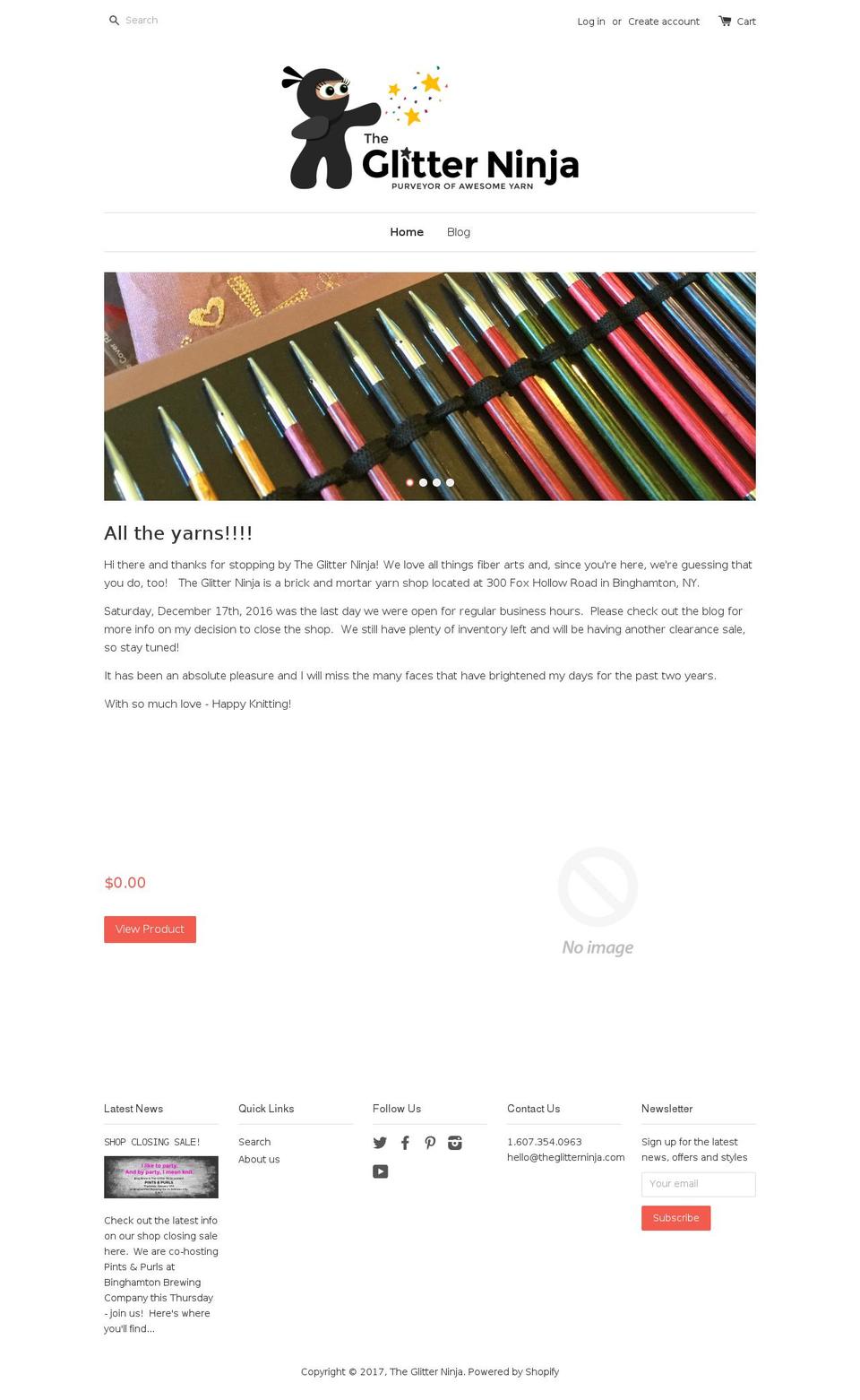 theglitterninja.com shopify website screenshot