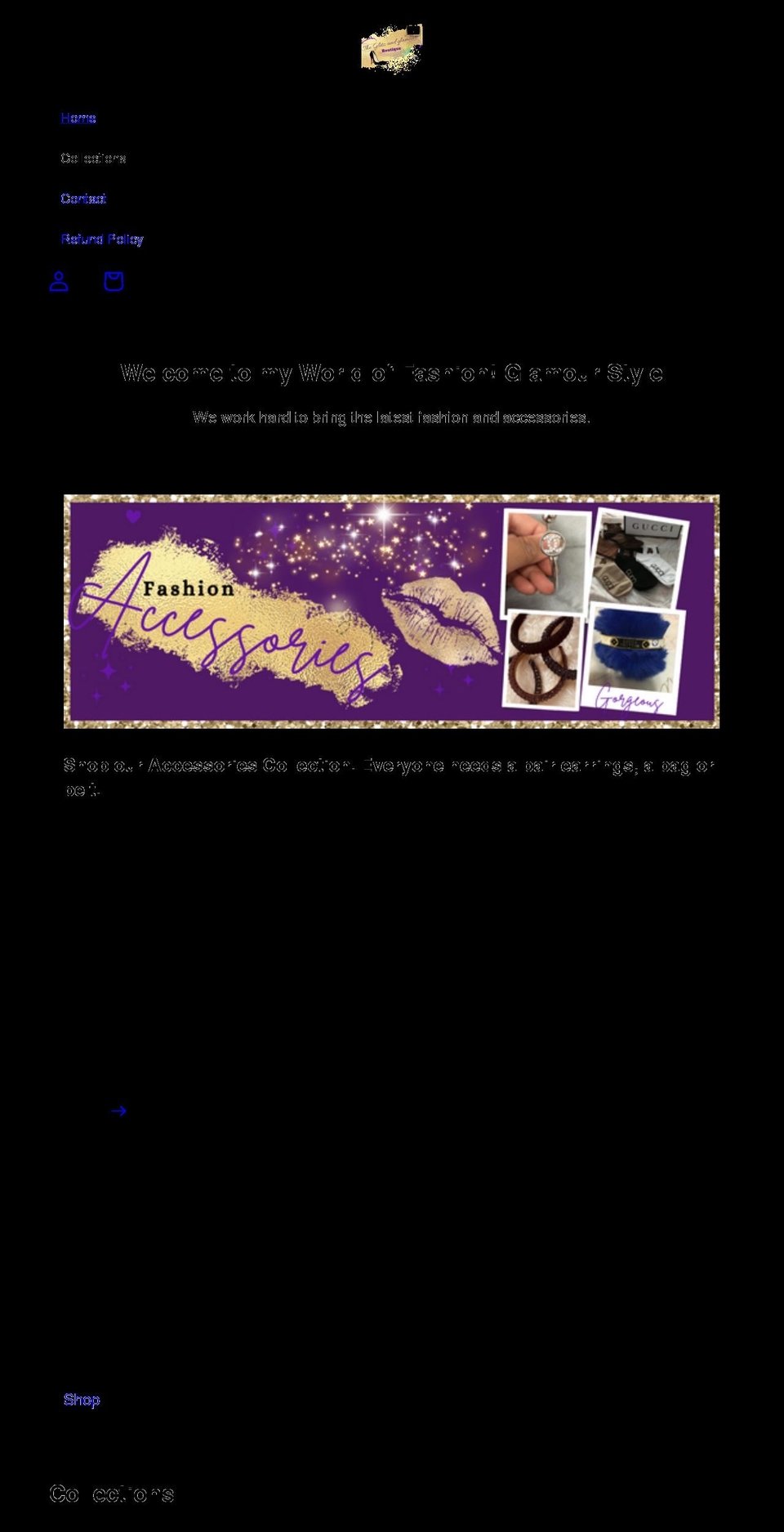 theglitzandglamourboutique.com shopify website screenshot