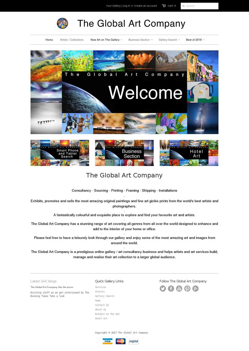 Explorer Dec Shopify theme site example theglobalartcompany.com