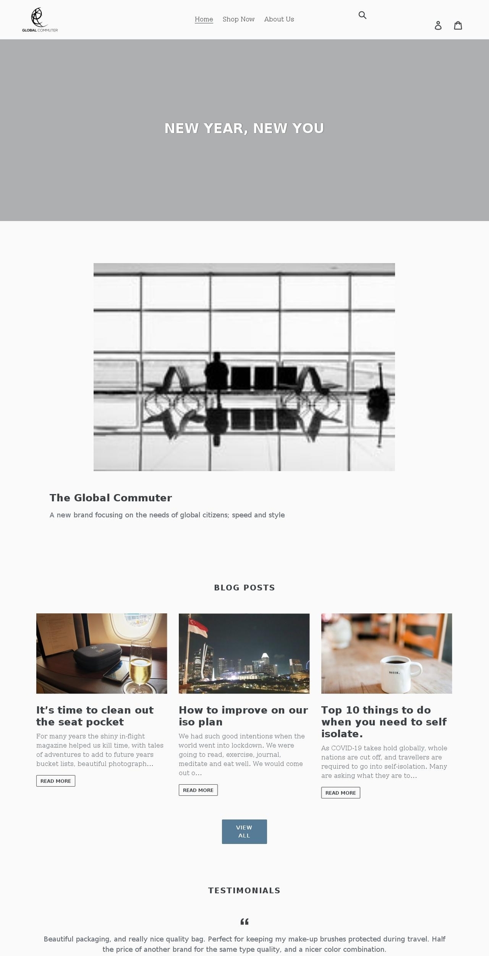 theglobalcommuter.com shopify website screenshot