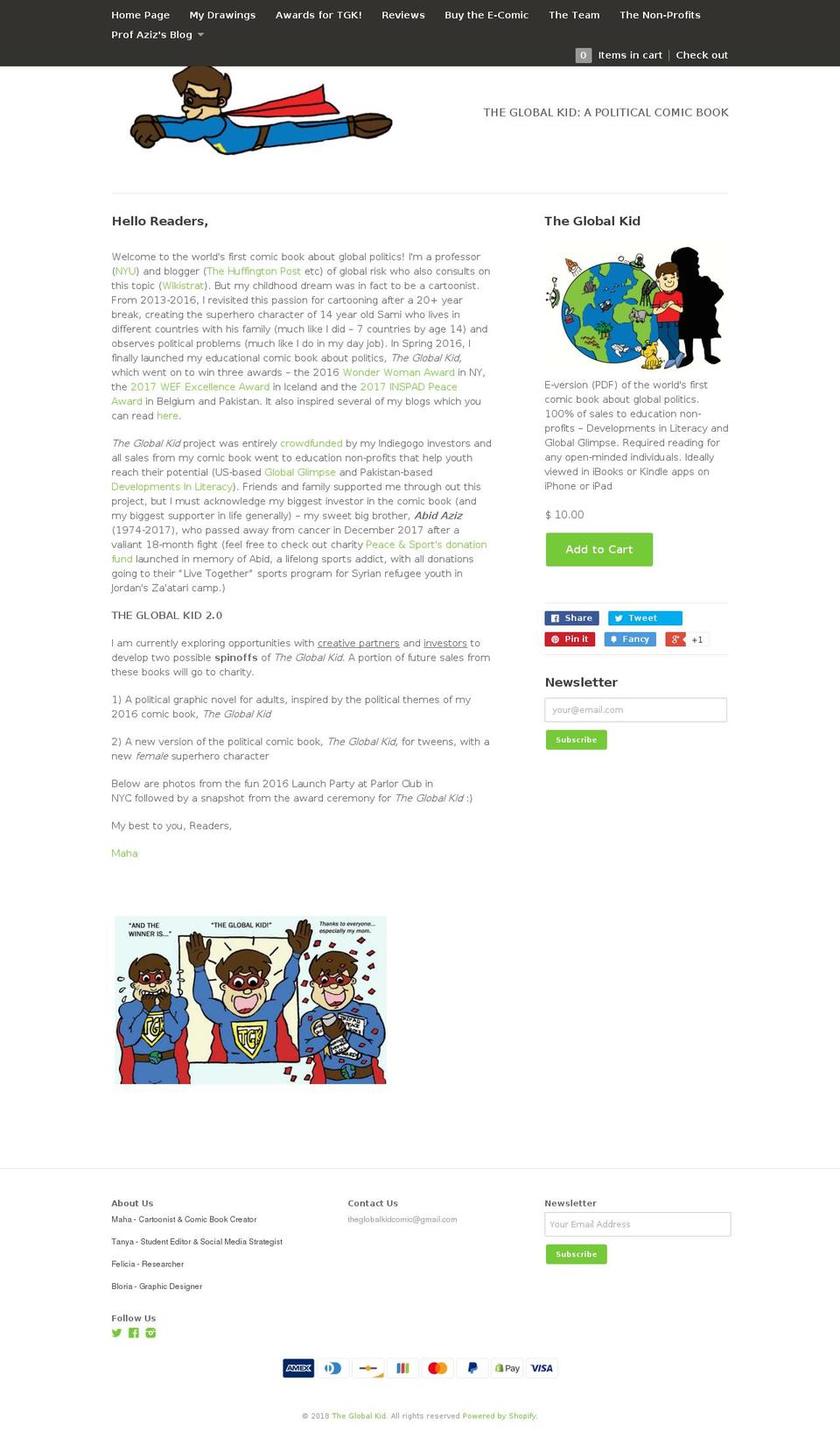 theglobalkid.org shopify website screenshot