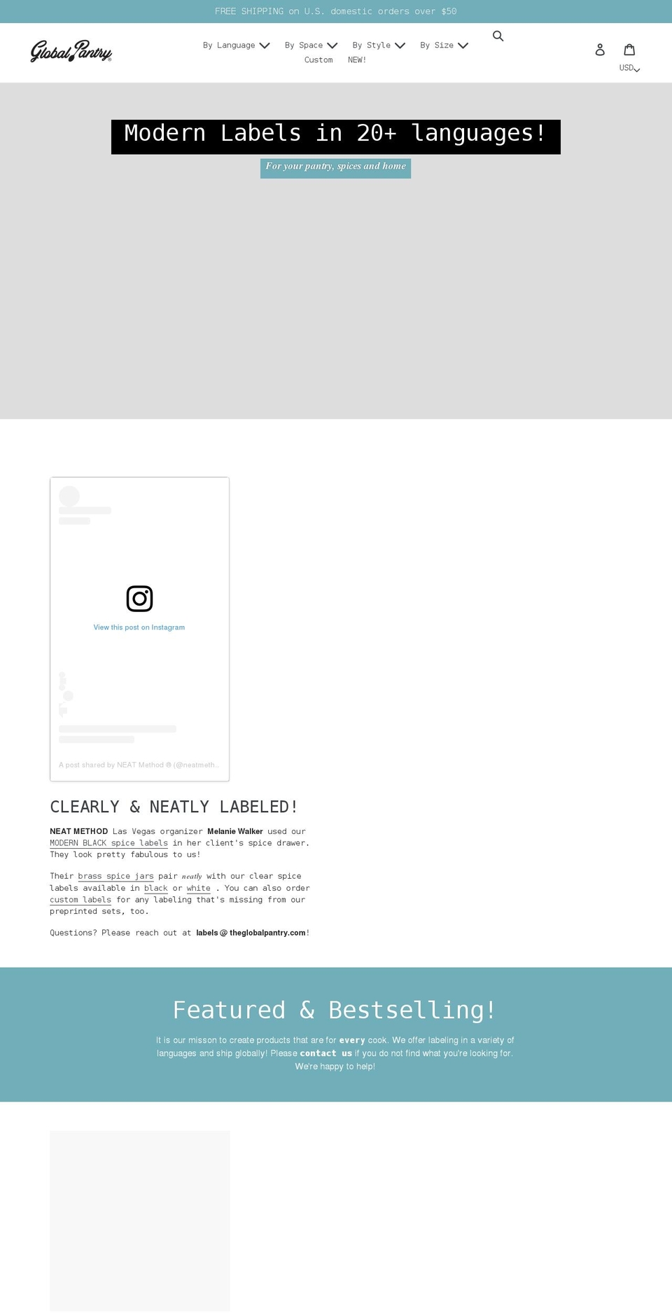 theglobalpantry.com shopify website screenshot