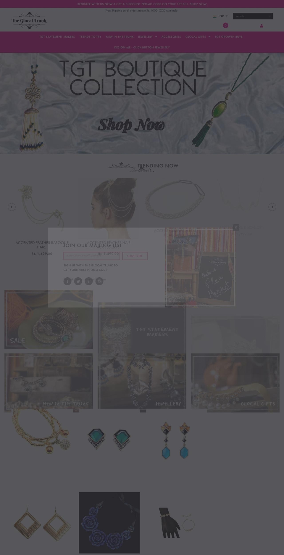 TGT . Shopify theme site example theglocaltrunk.com