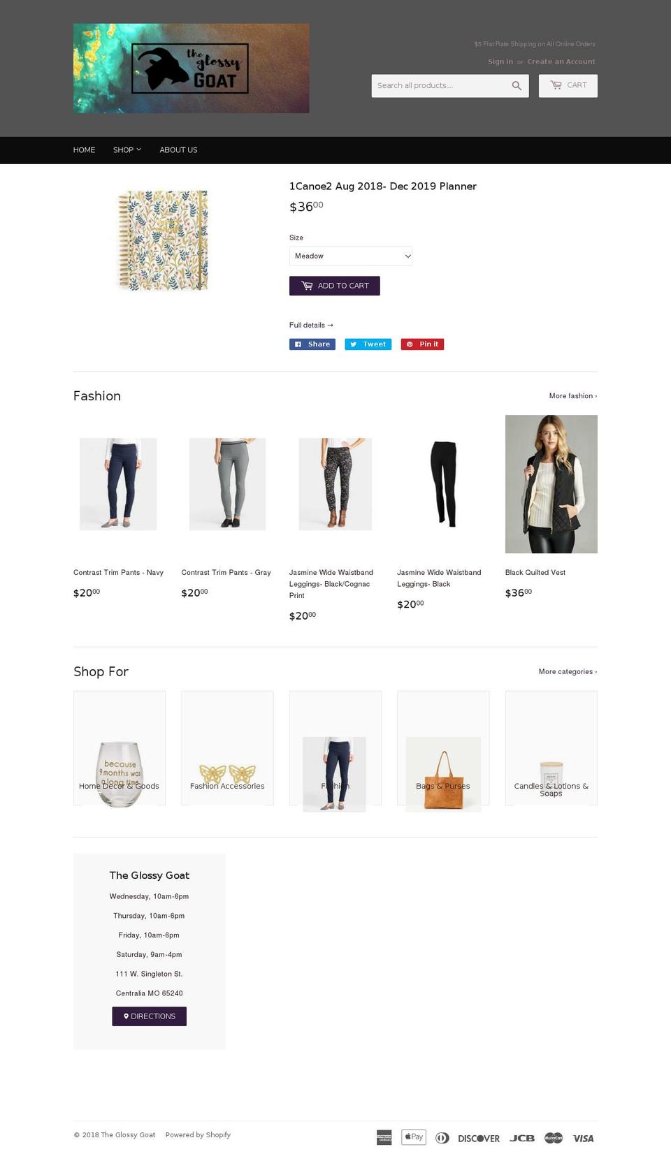 theglossygoat.com shopify website screenshot
