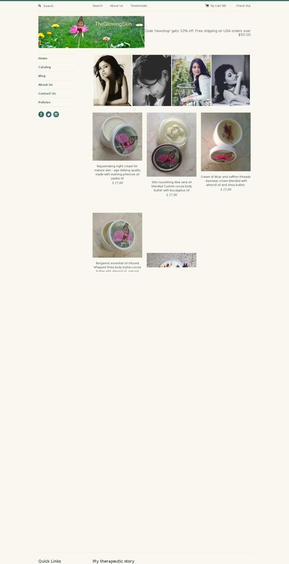 theglowingskin.com shopify website screenshot