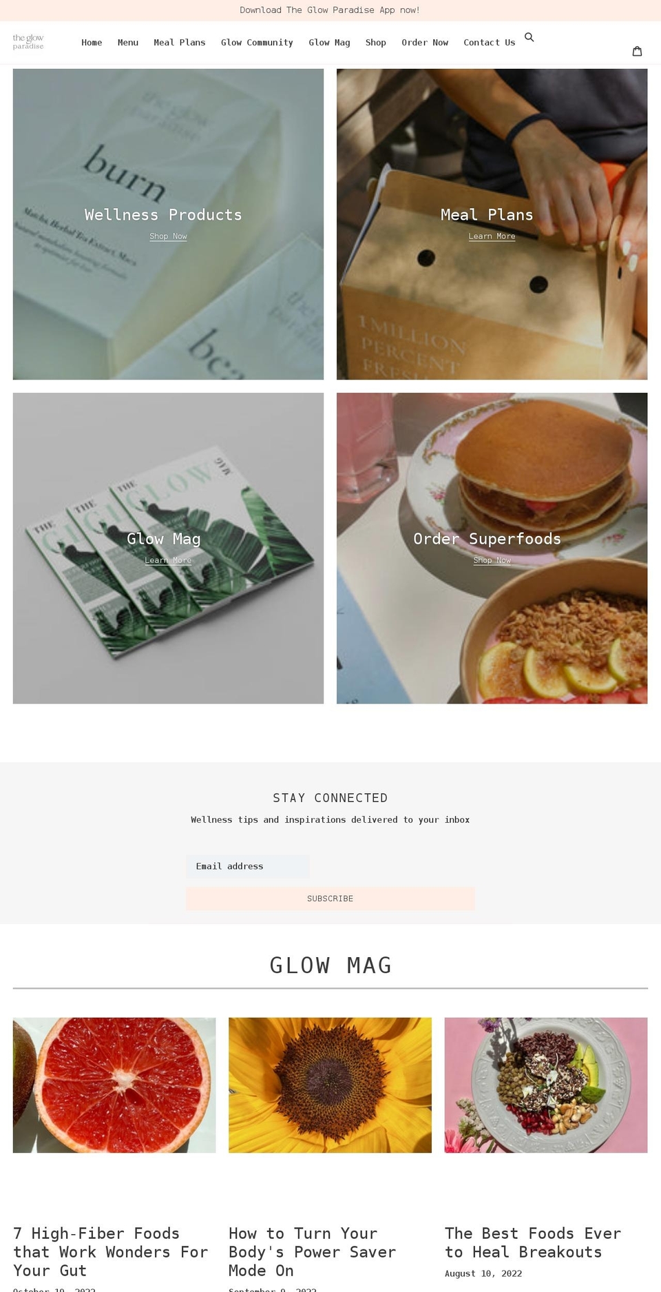 theglowparadise.com shopify website screenshot