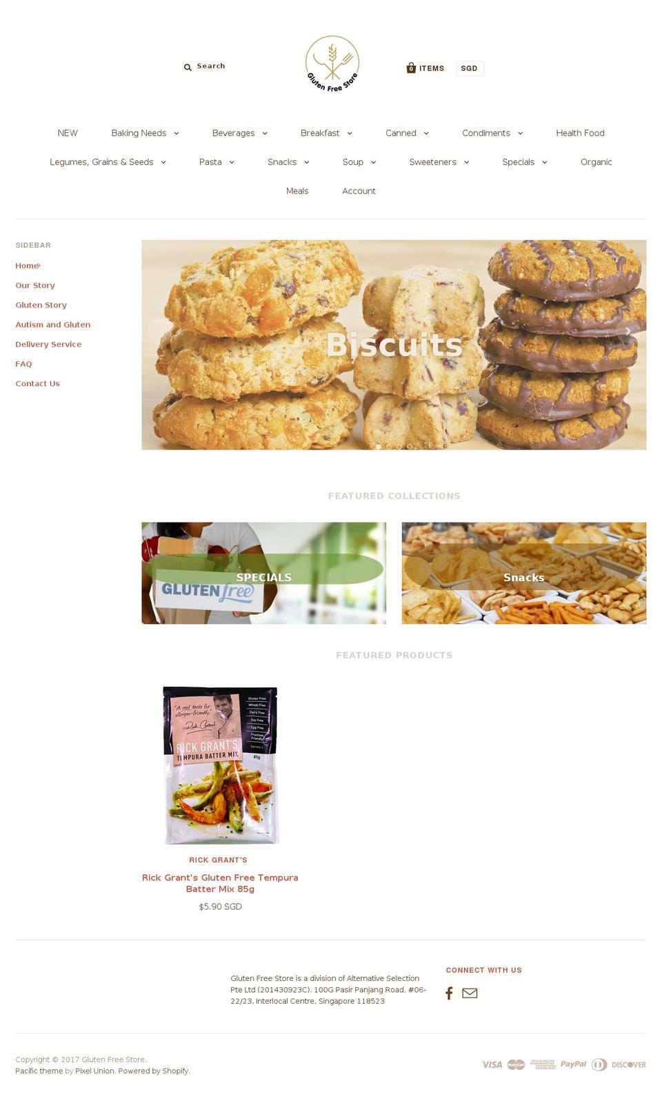 theglutenfreestore.info shopify website screenshot