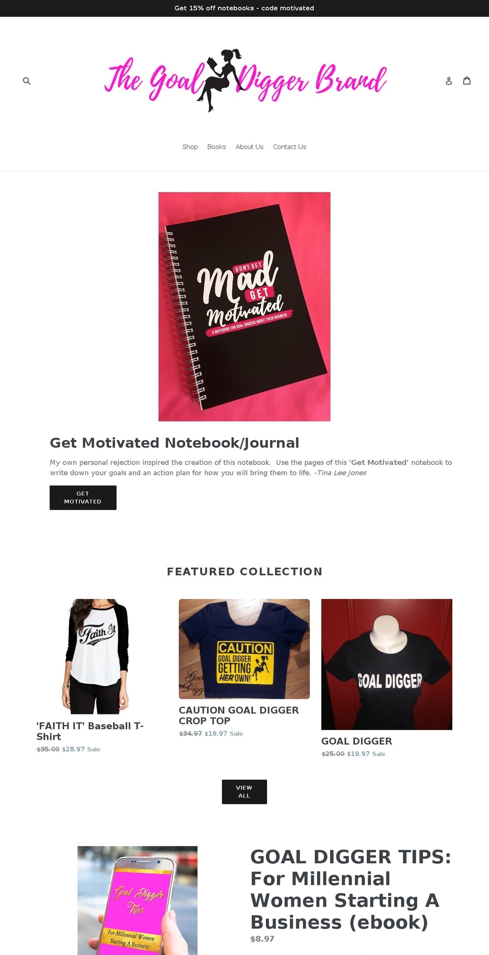 thegoaldiggerbrand.com shopify website screenshot