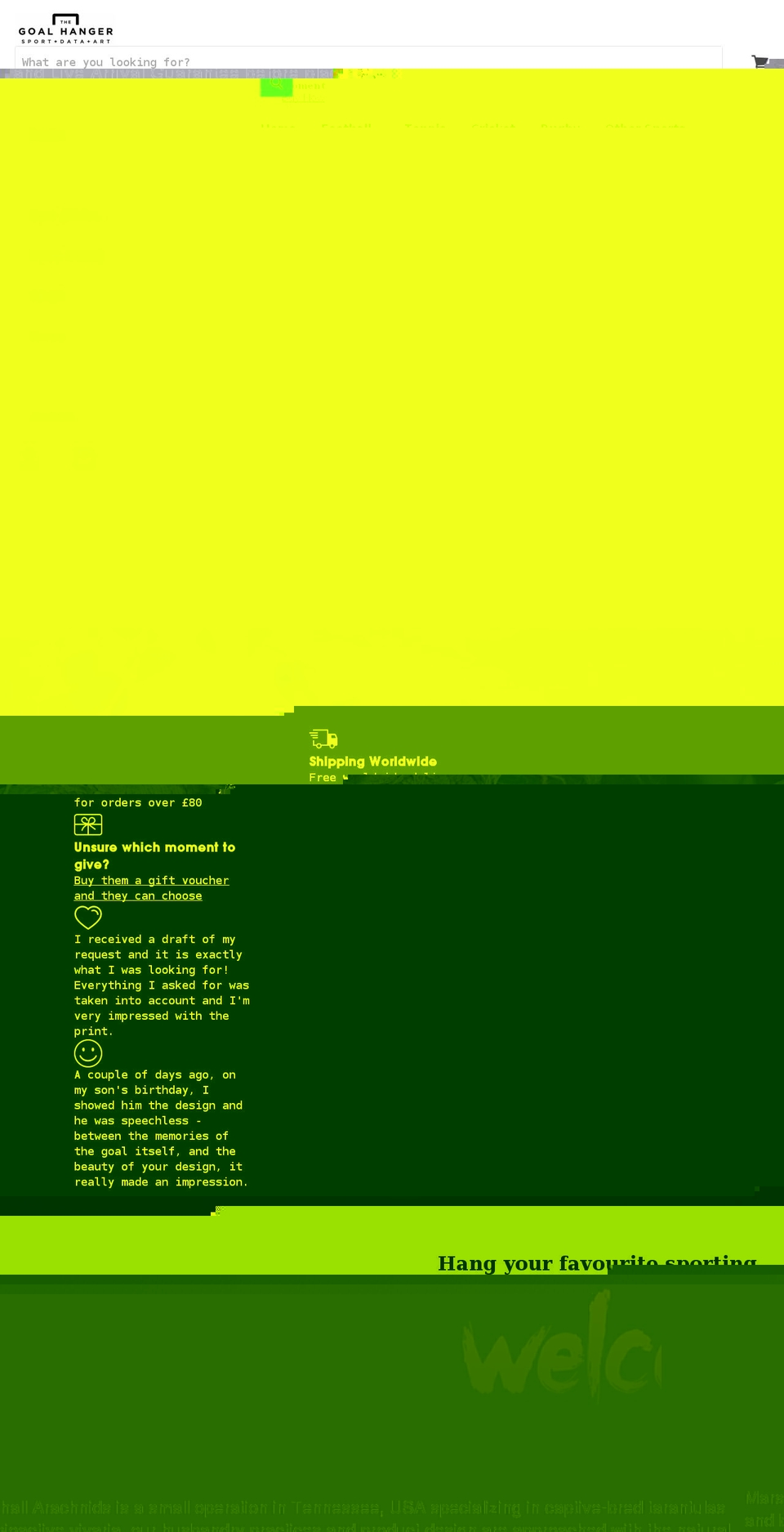 thegoalhanger.co.uk shopify website screenshot