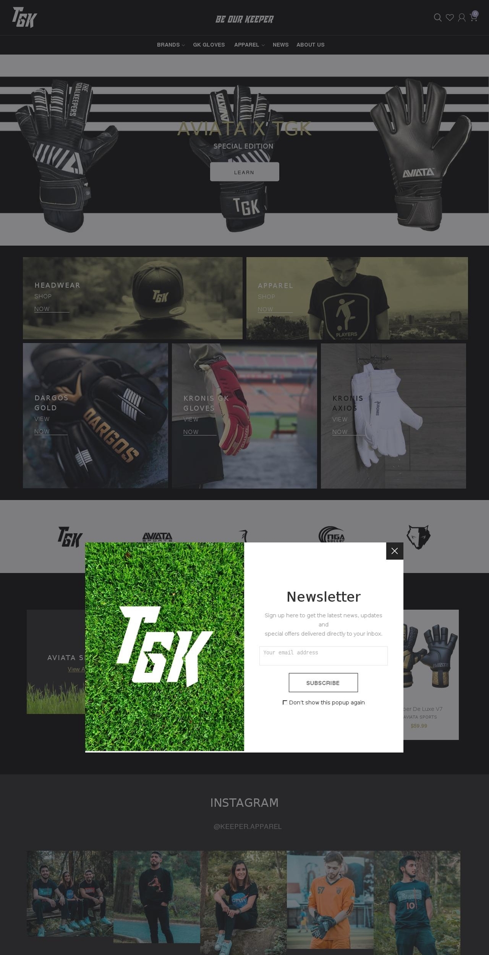 thegoalkeepers.net shopify website screenshot