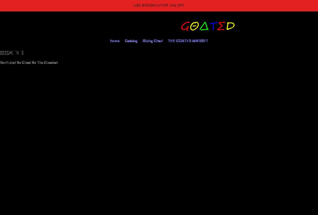 thegoatedapparel.com shopify website screenshot