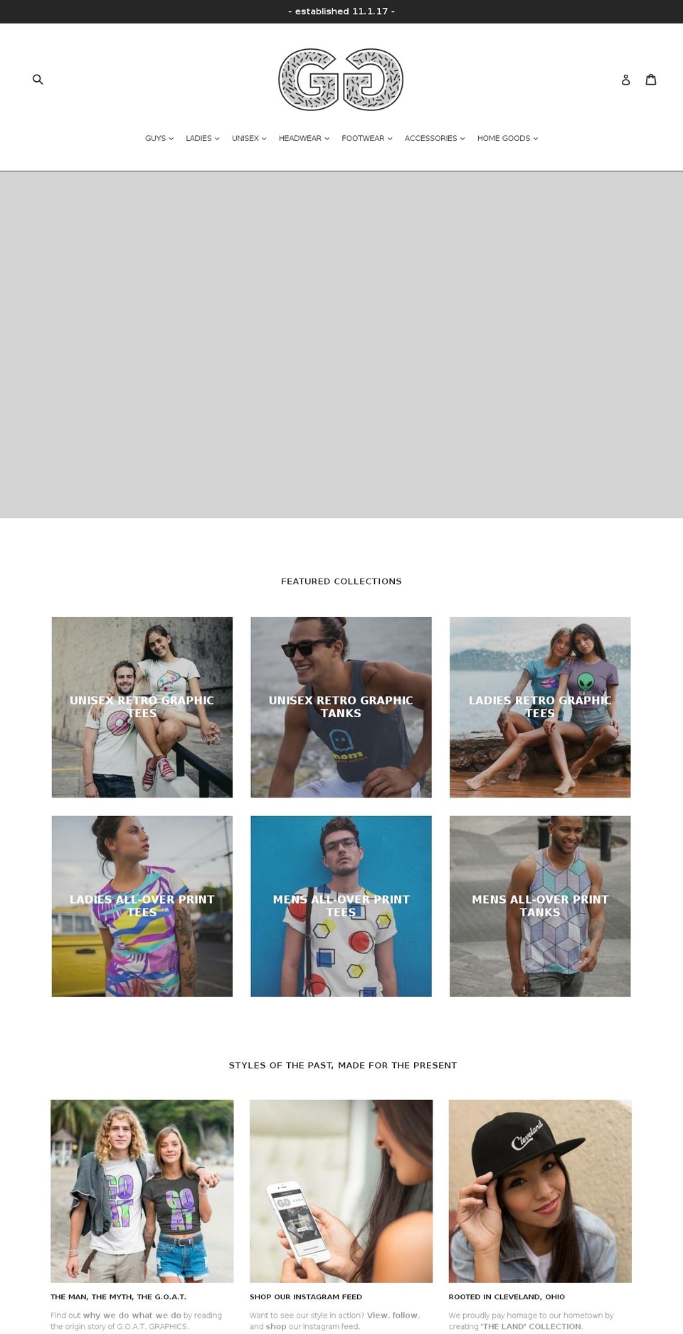 thegoatgraphics.com — Shopify storefront screenshot
