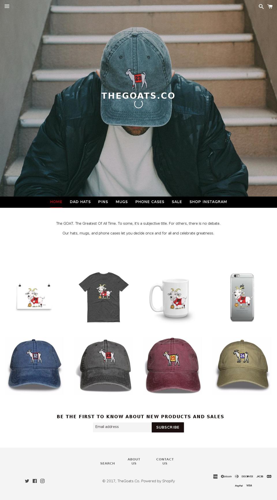 thegoats.co shopify website screenshot