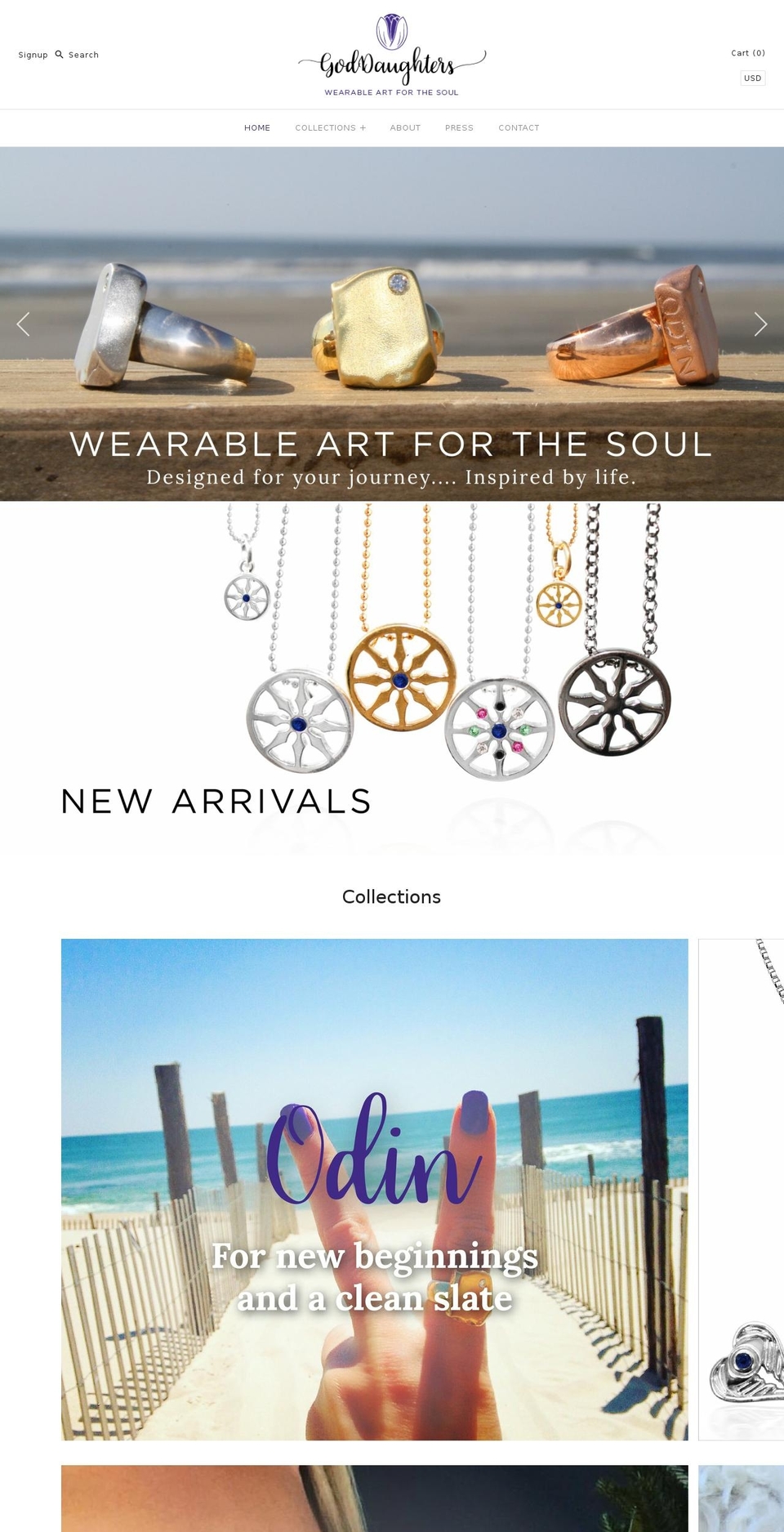 thegoddaughters.com shopify website screenshot