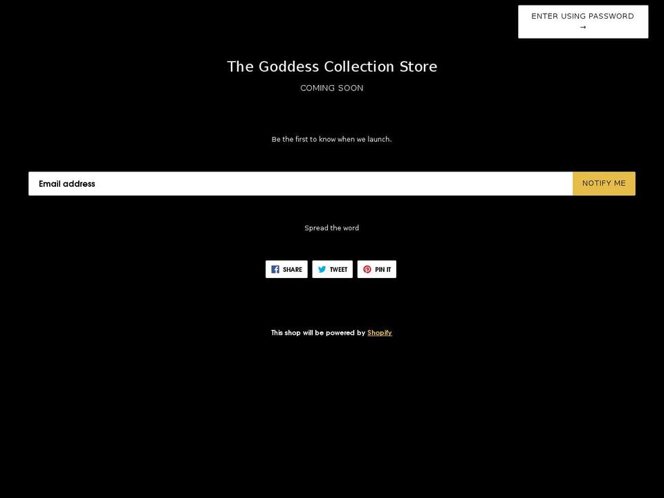 thegoddesscollectionstore.com — Shopify storefront screenshot