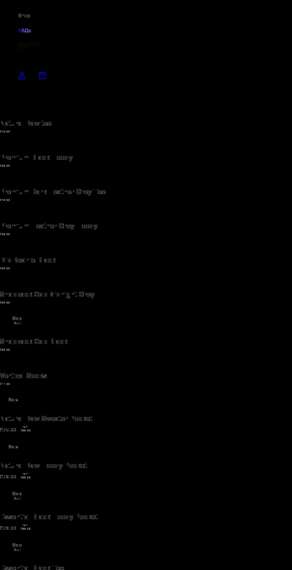 thegodtier.com shopify website screenshot