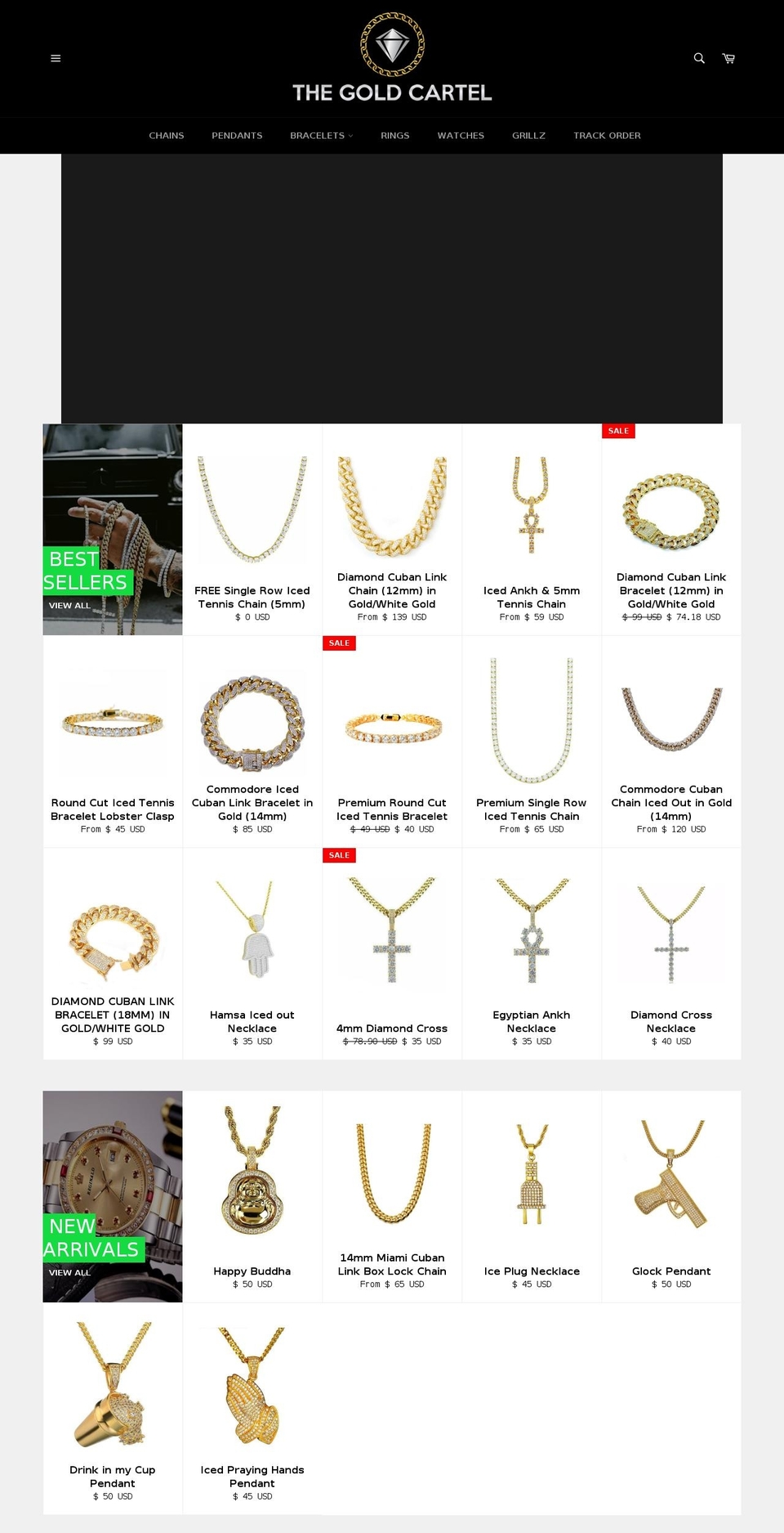 thegoldcartel.com — Shopify storefront screenshot