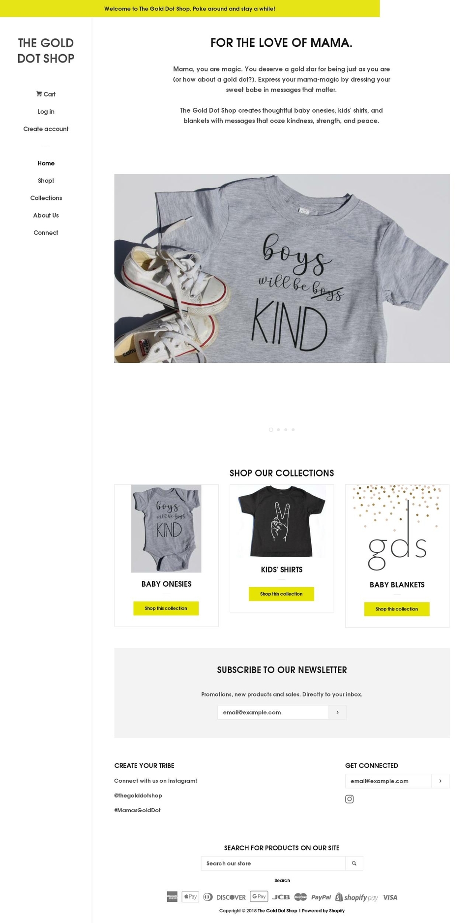 thegolddotshop.com shopify website screenshot