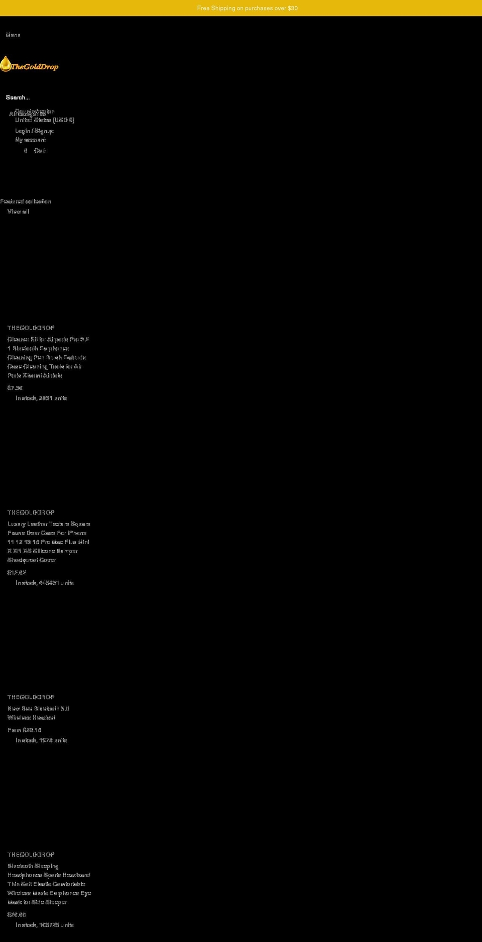 TGD Shopify theme site example thegolddrop.com
