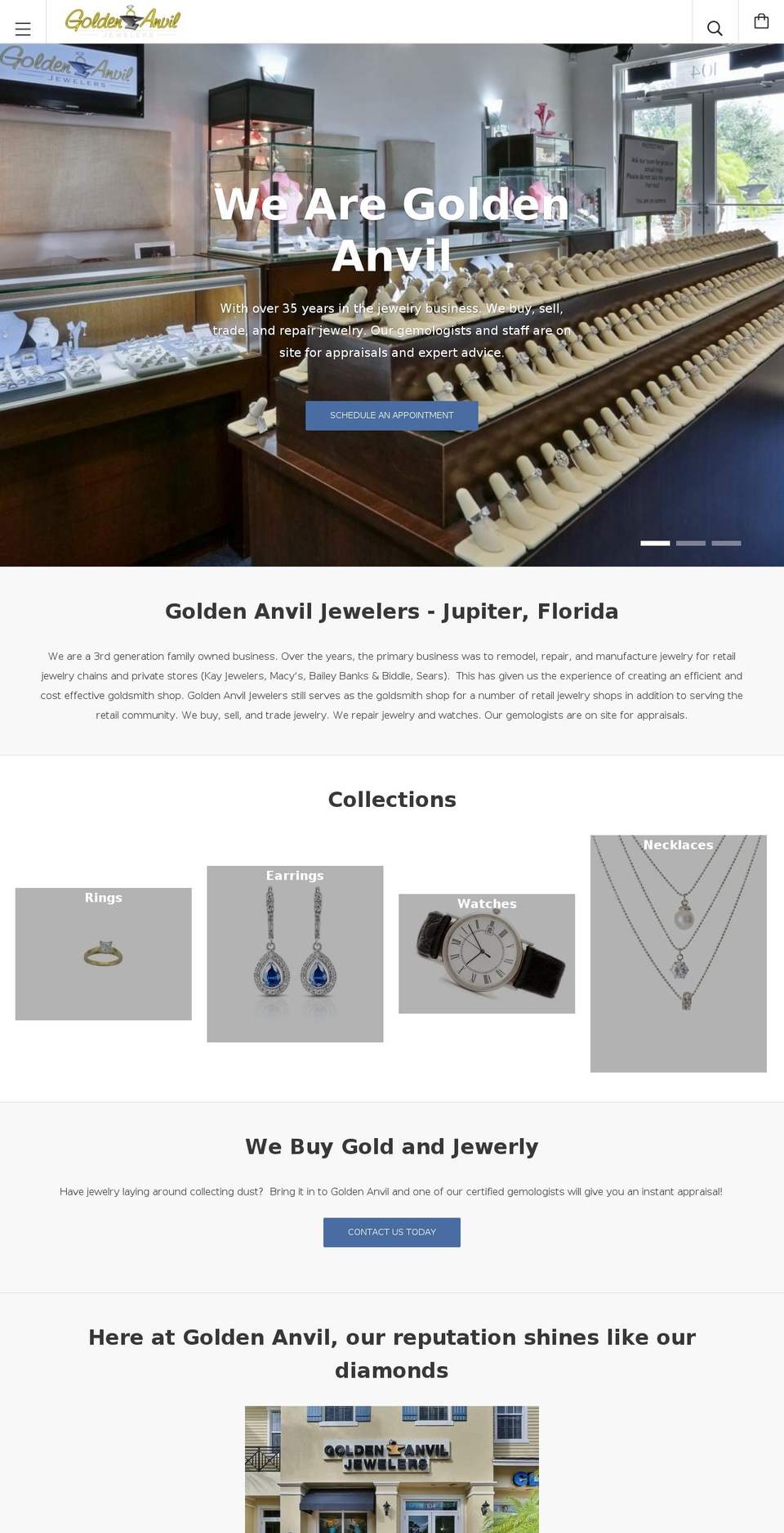 thegoldenanvil.com — Shopify storefront screenshot