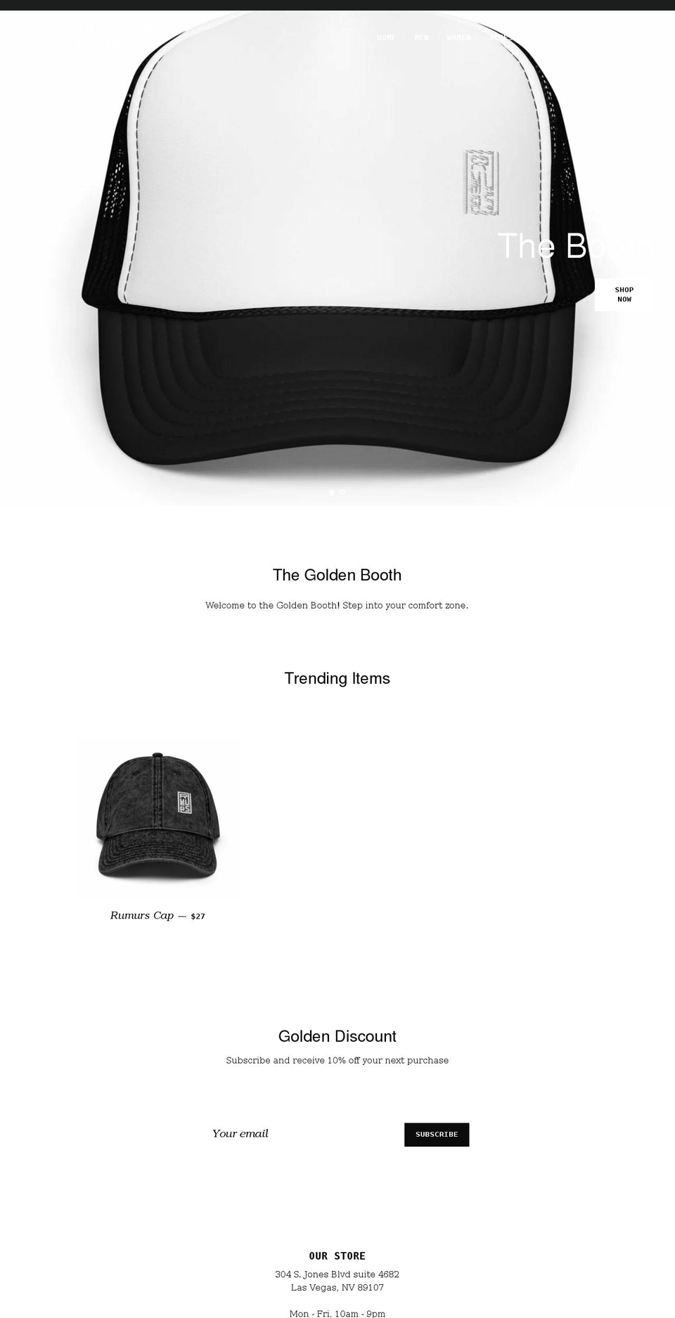 thegoldenbooth.com shopify website screenshot