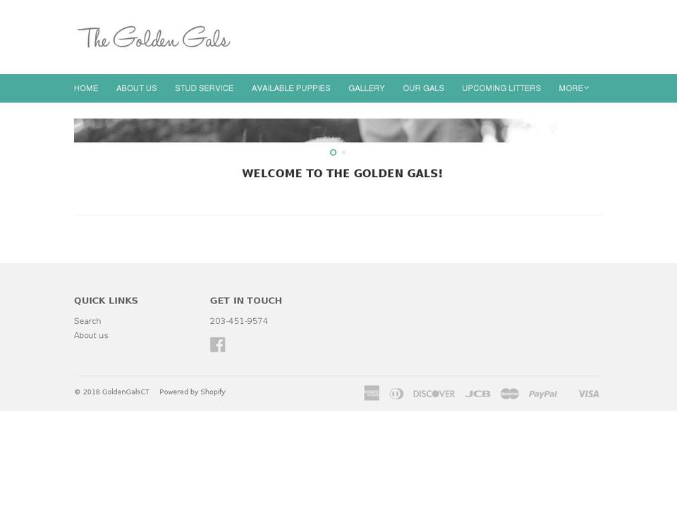 thegoldengals.com — Shopify storefront screenshot