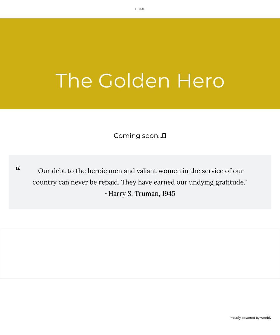 thegoldenhero.com — Shopify storefront screenshot