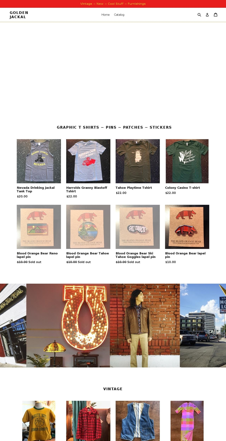 thegoldenjackal.com — Shopify storefront screenshot