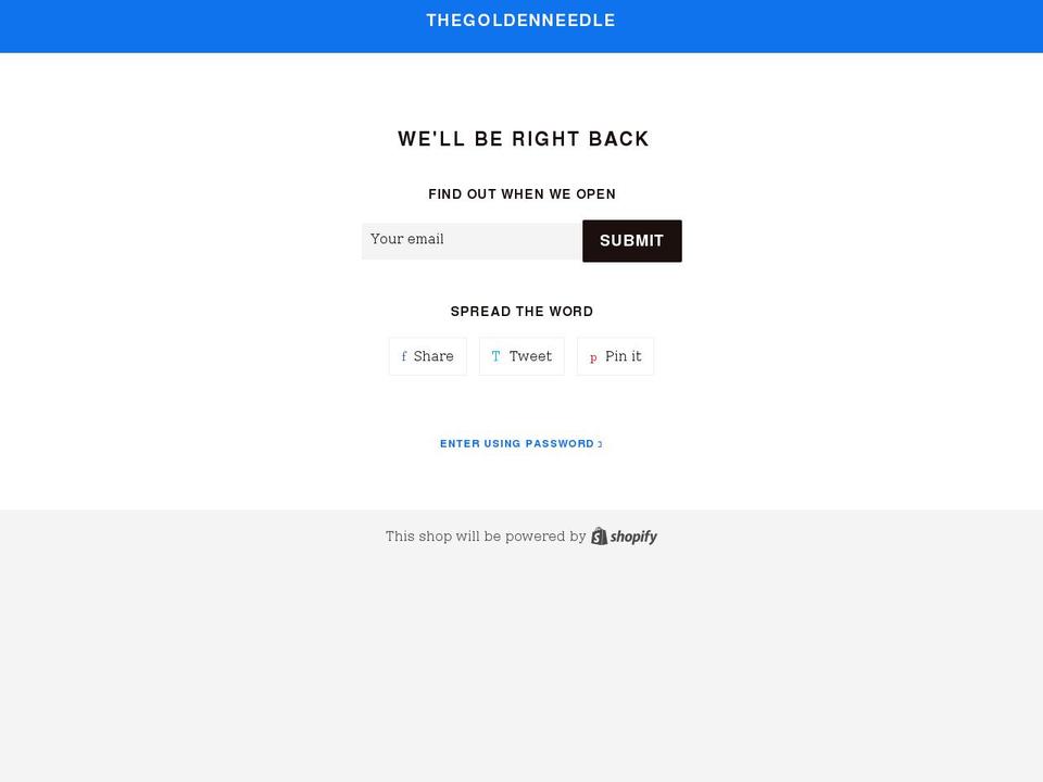 thegoldenneedlenj.com shopify website screenshot