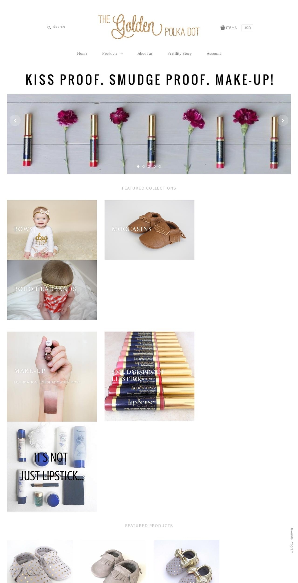 thegoldenpolkadot.com shopify website screenshot