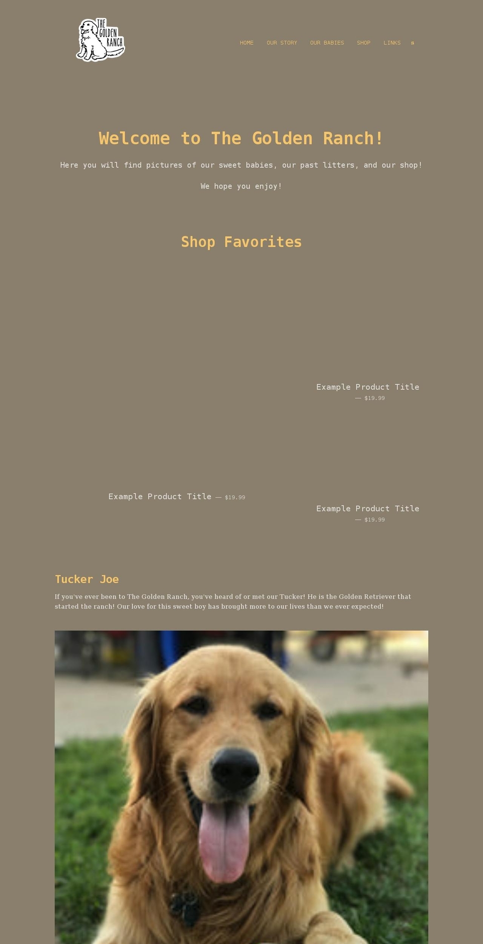 thegoldenranchky.com shopify website screenshot