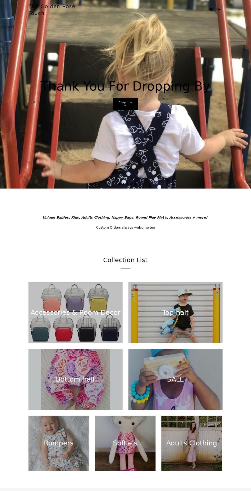 thegoldenrosetouch.com — Shopify storefront screenshot