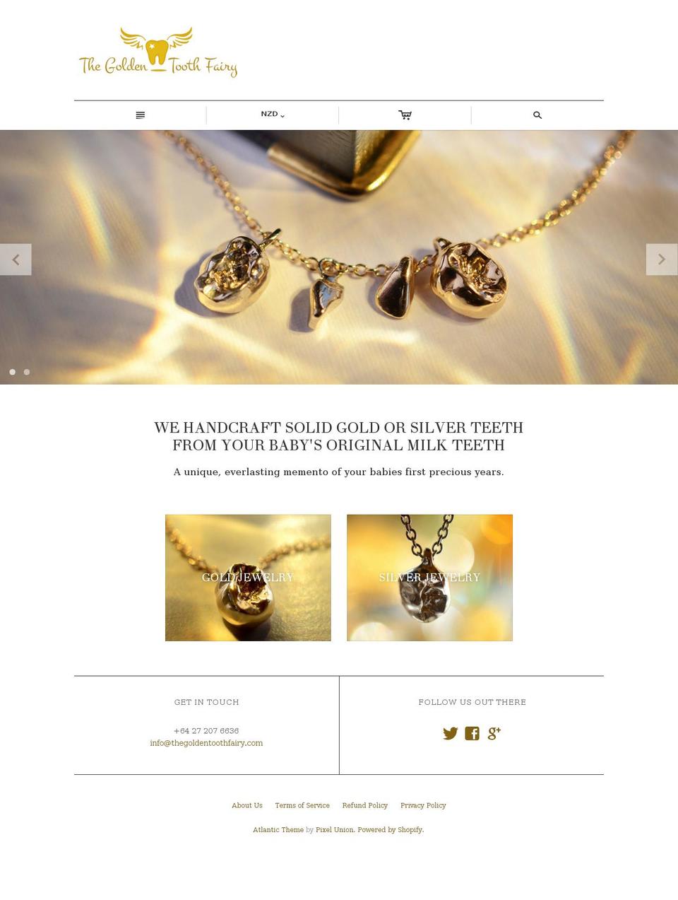 thegoldentoothfairy.com shopify website screenshot
