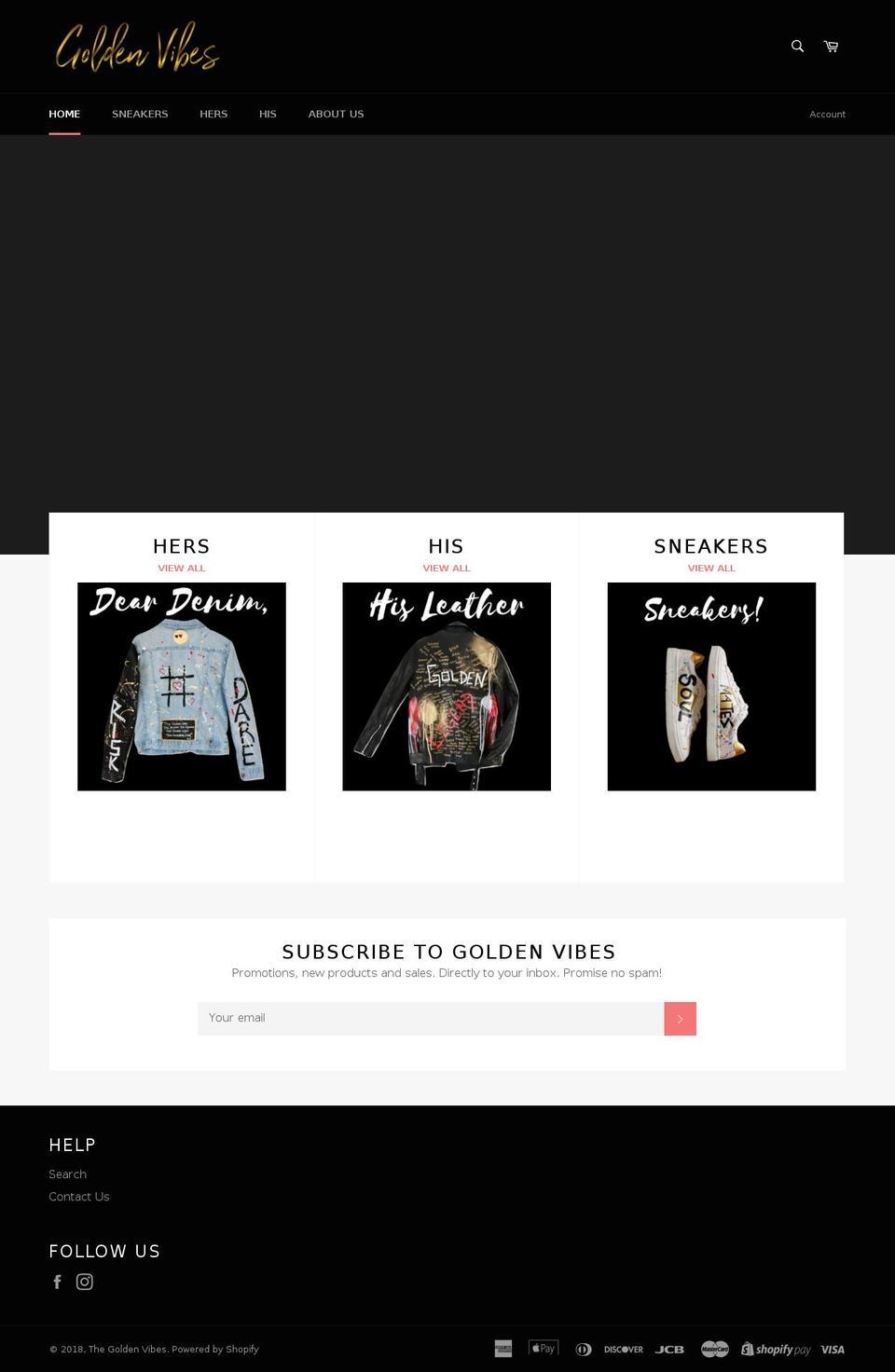 thegoldenvibes.com shopify website screenshot
