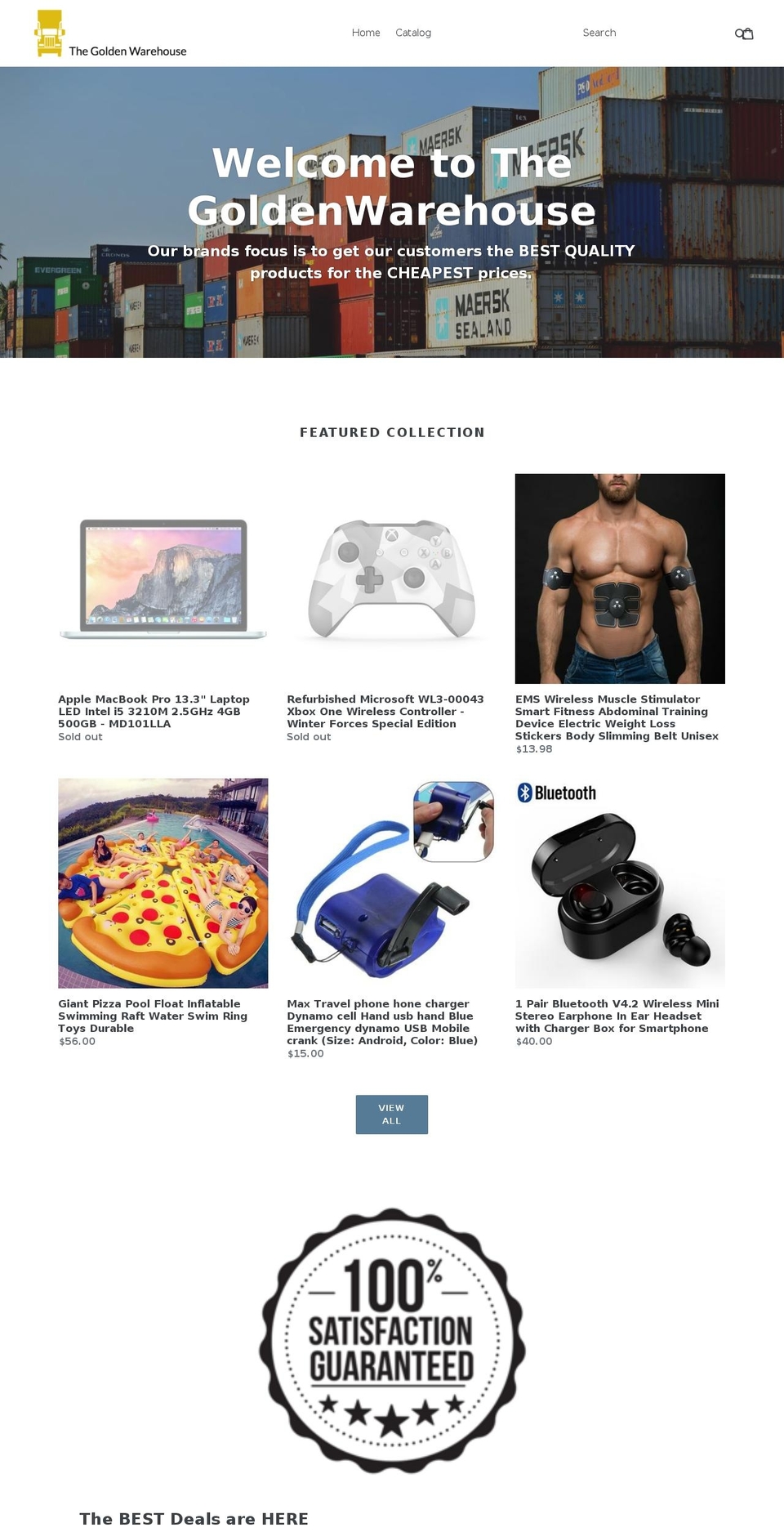 thegoldenwarehouse.com shopify website screenshot