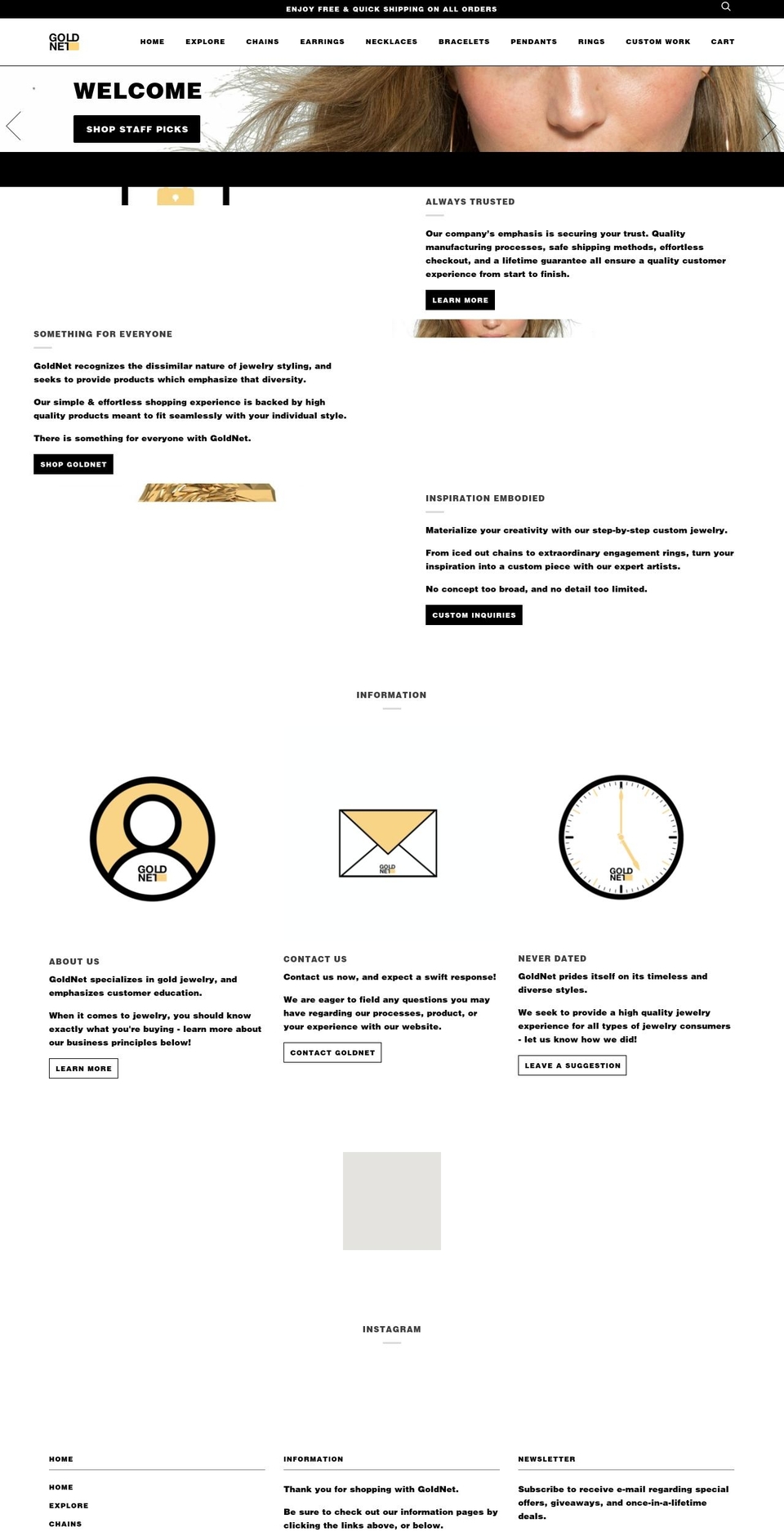 thegoldnet.com — Shopify storefront screenshot