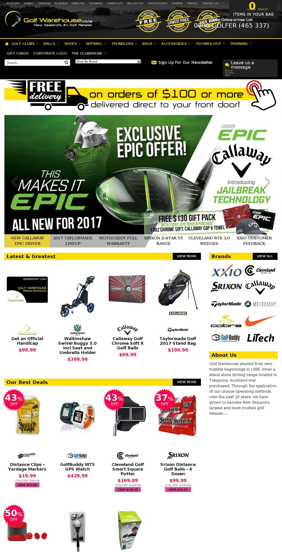 thegolfcenter.co.nz shopify website screenshot