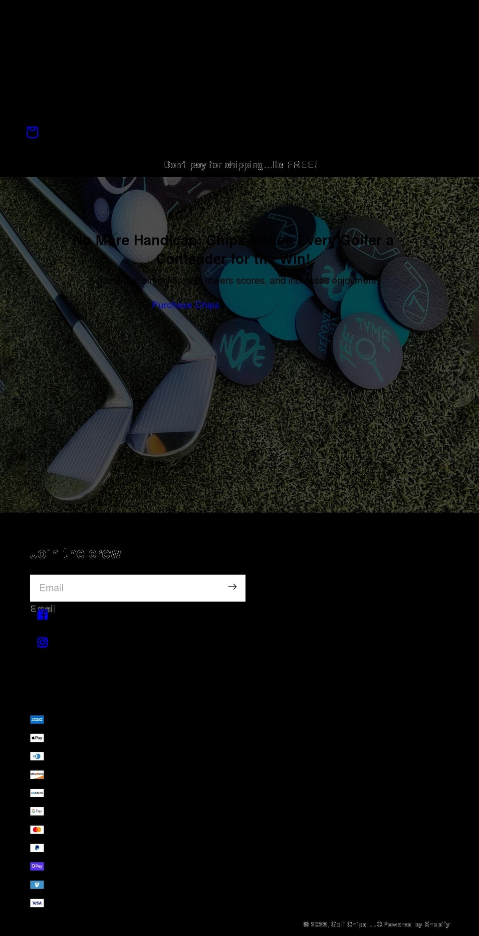 thegolfchips.com shopify website screenshot