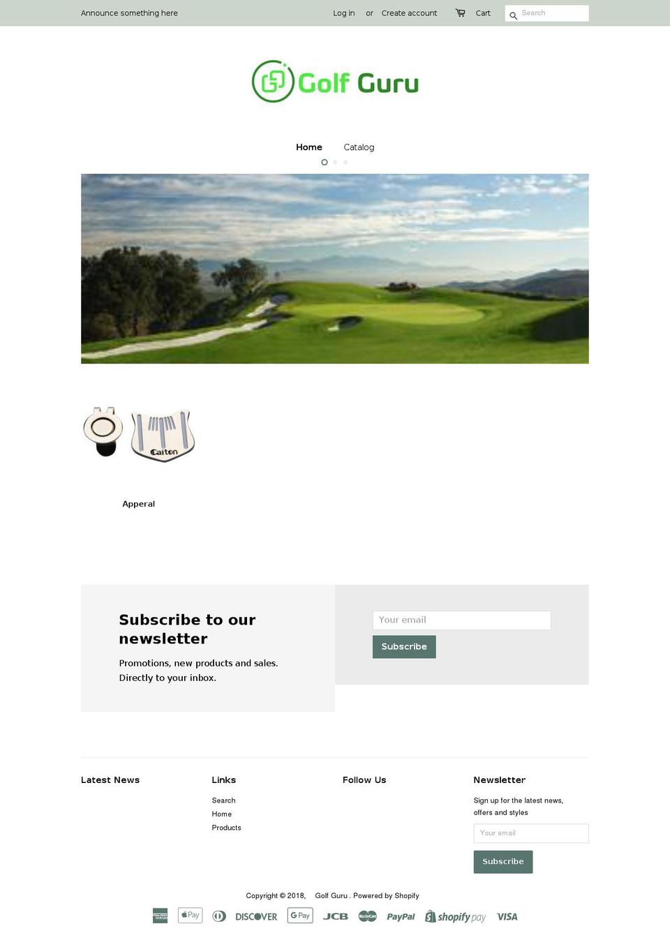 thegolfguru.org shopify website screenshot