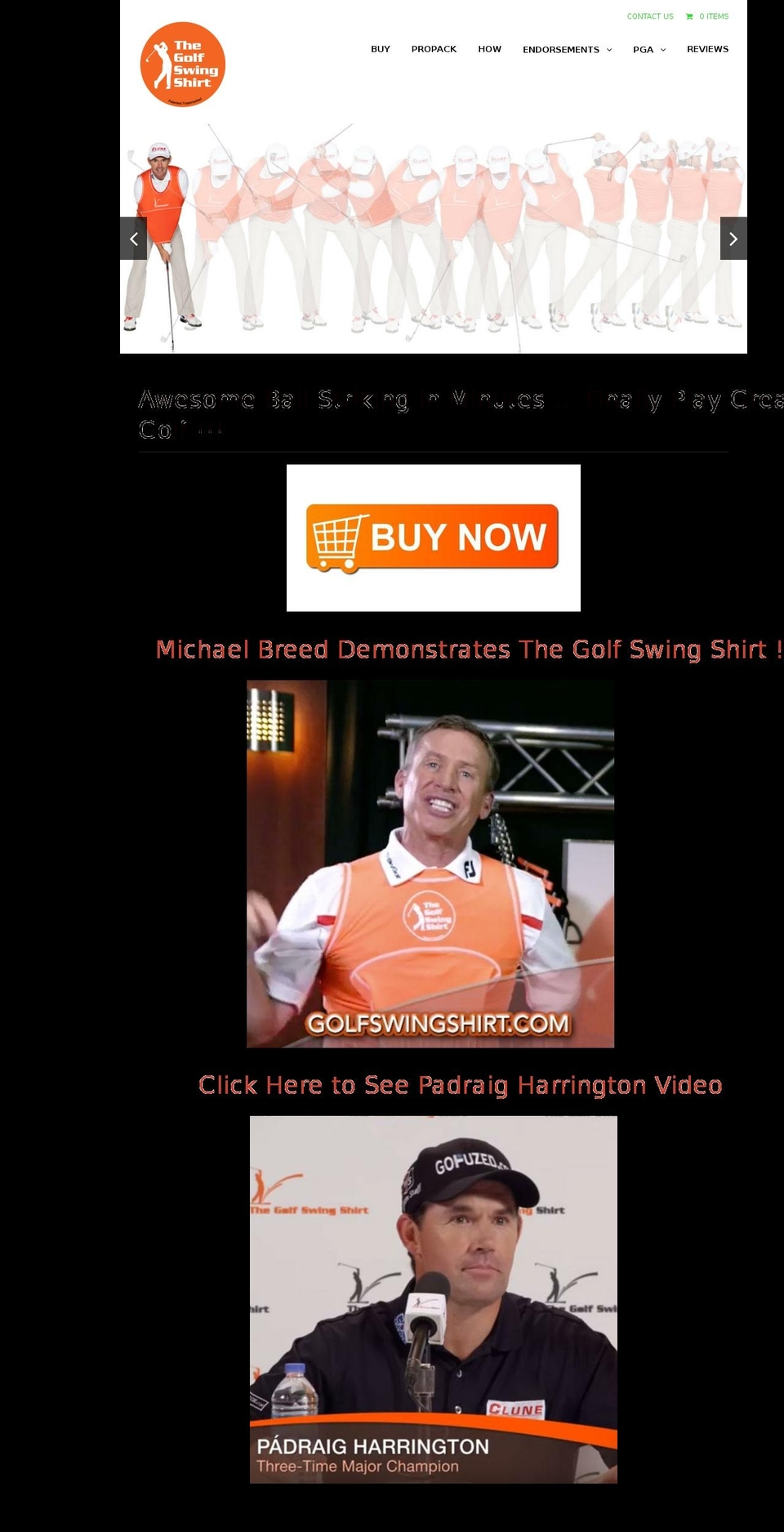 limitless Shopify theme site example thegolfswingshirt.net