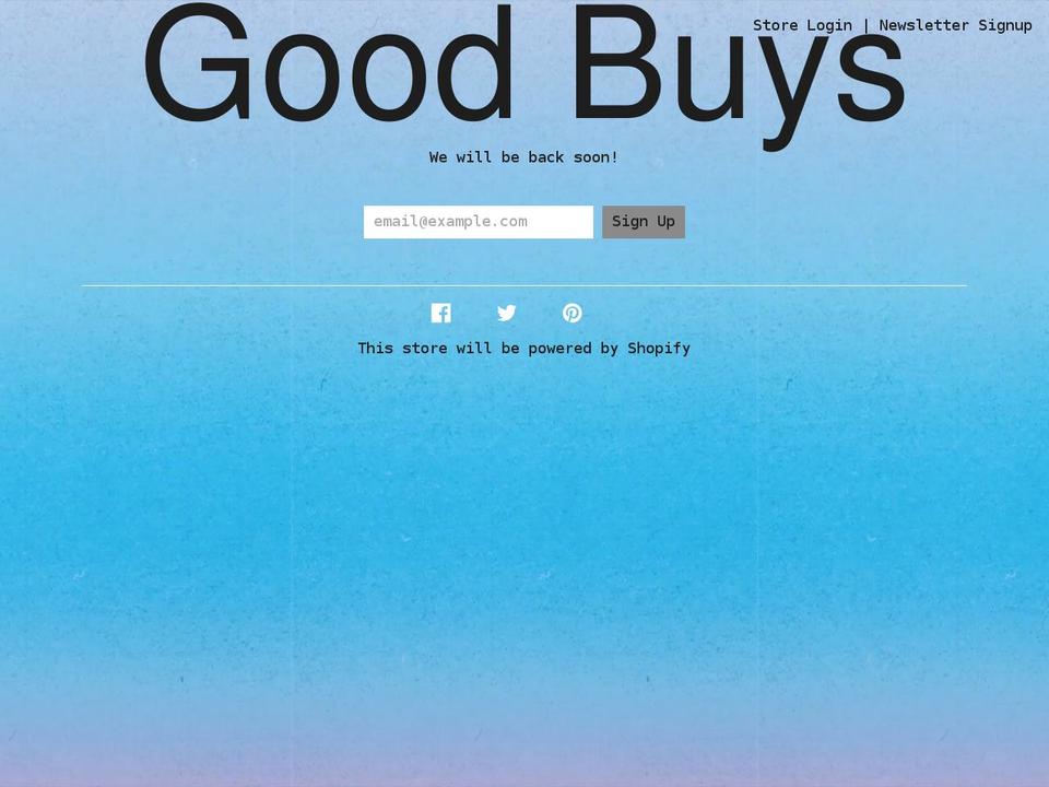 thegoodbuys.org shopify website screenshot