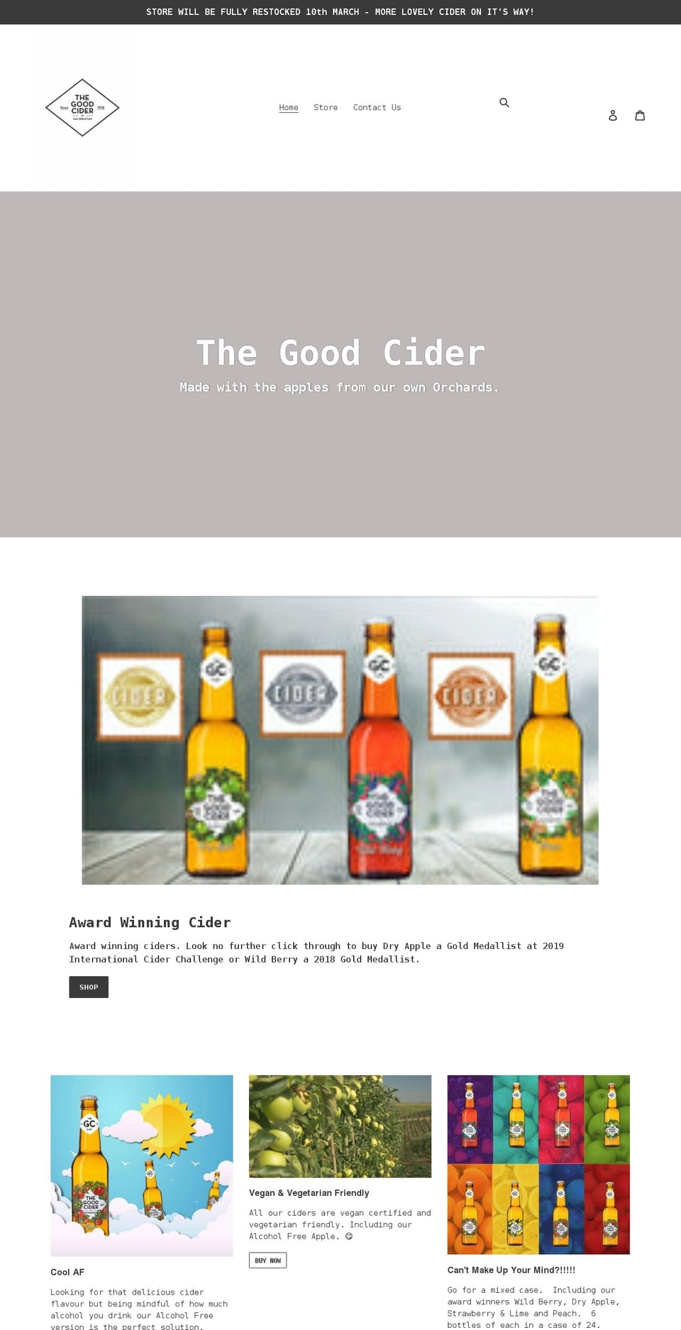 thegoodcideruk.com shopify website screenshot