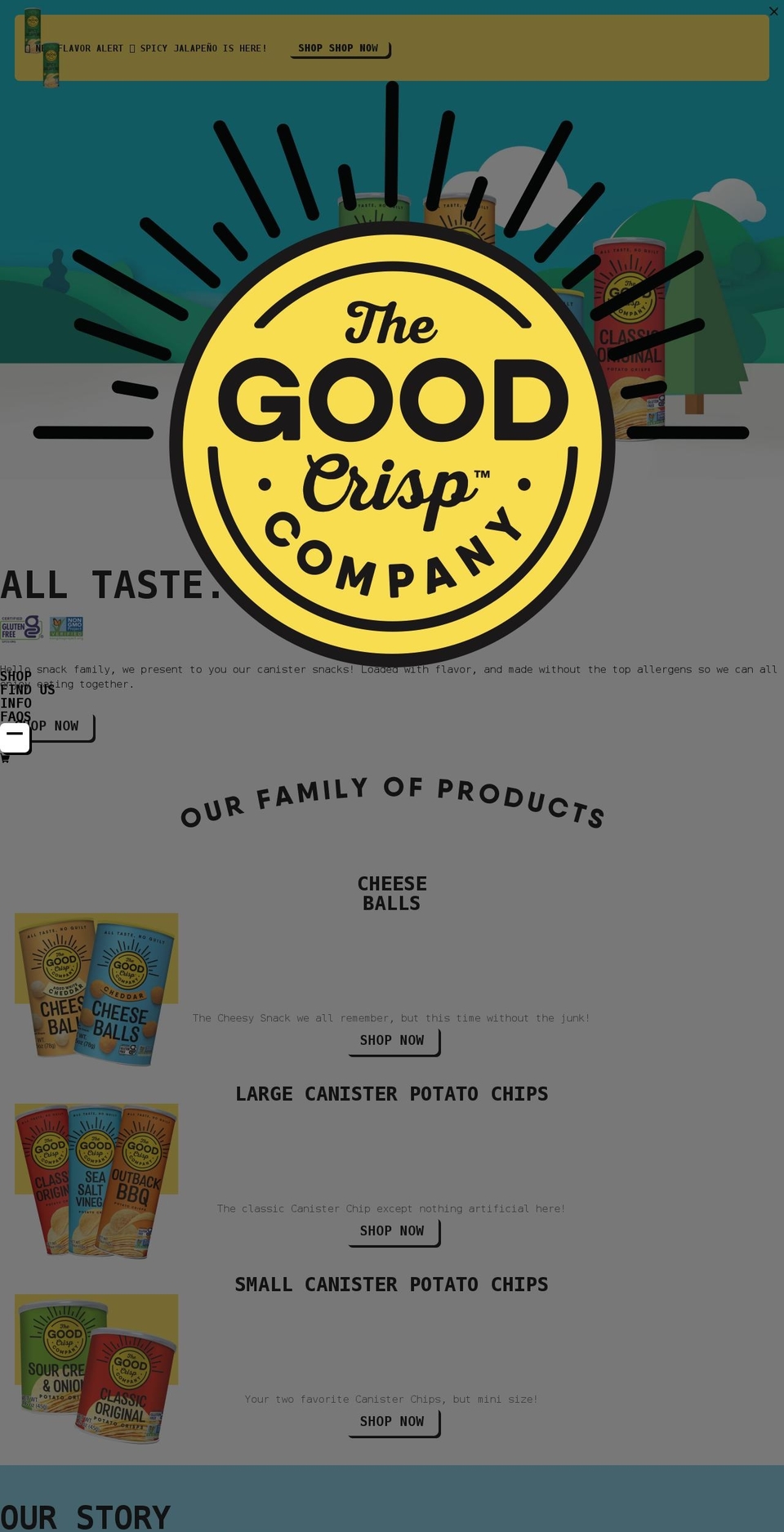 thegoodcrispcompany.com shopify website screenshot
