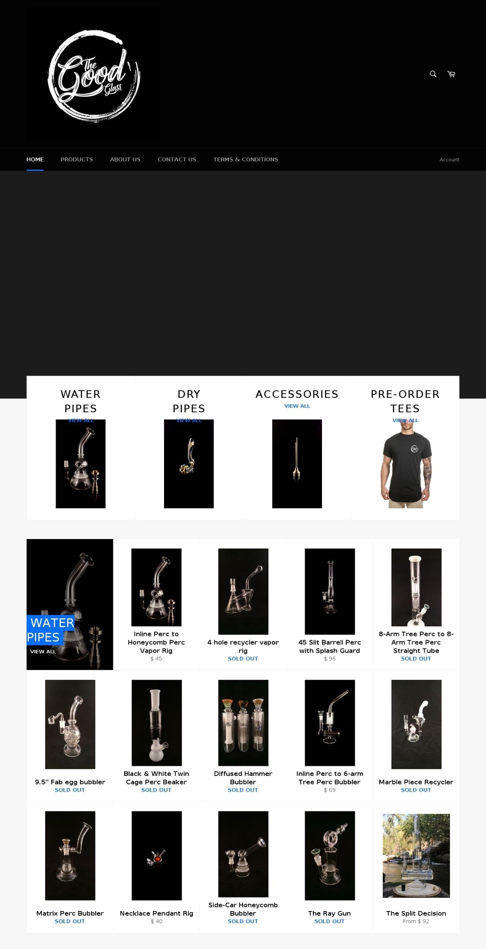 thegoodglass.com shopify website screenshot