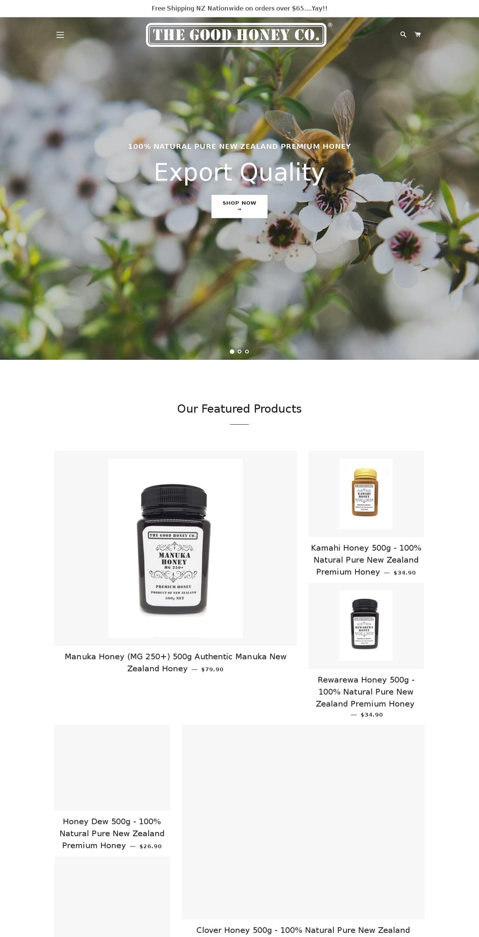 thegoodhoney.net shopify website screenshot