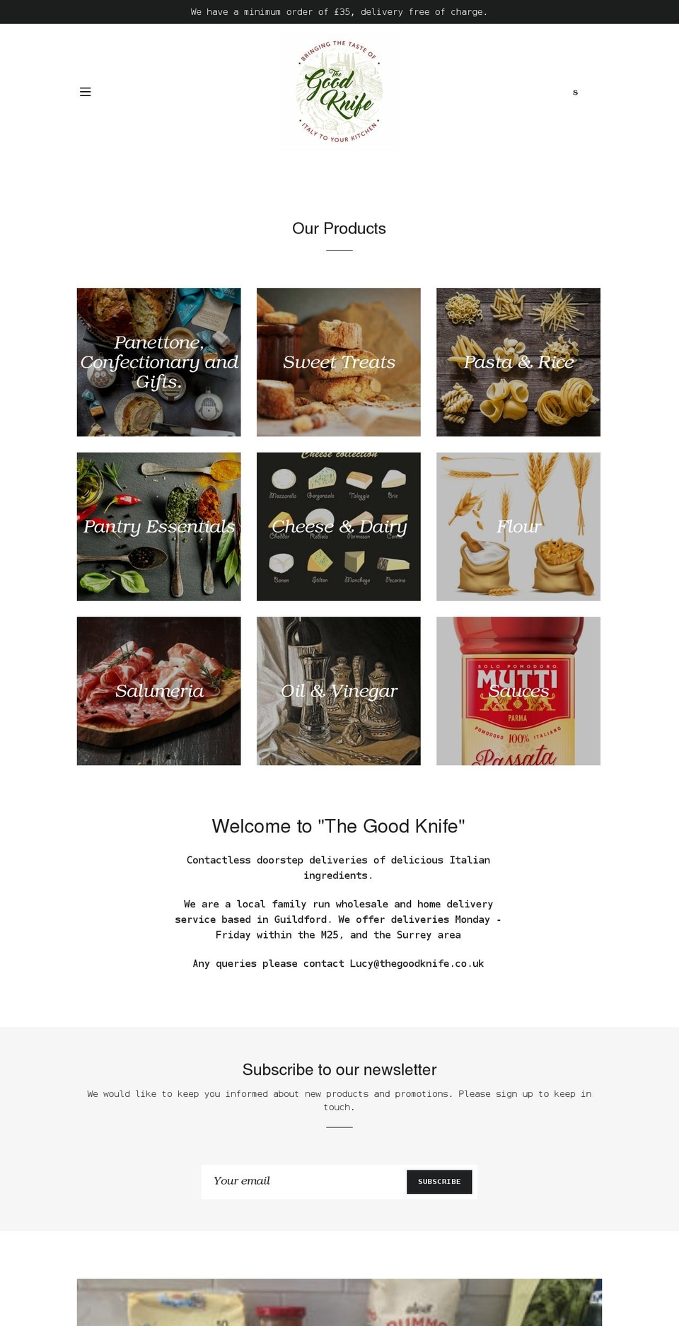 thegoodknife.co.uk shopify website screenshot
