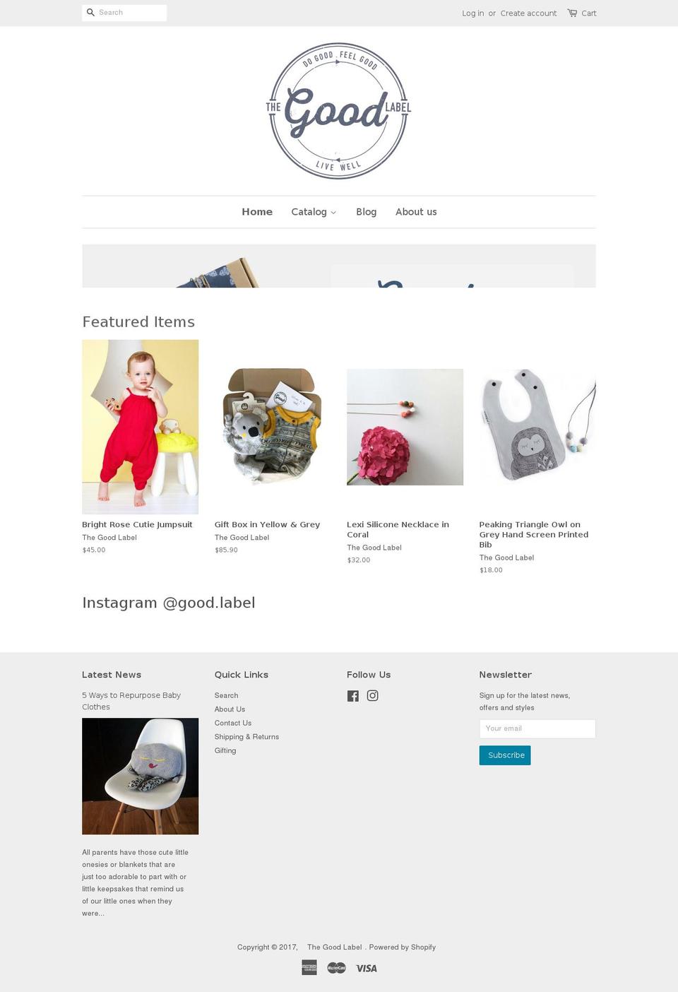thegoodlabel.com shopify website screenshot