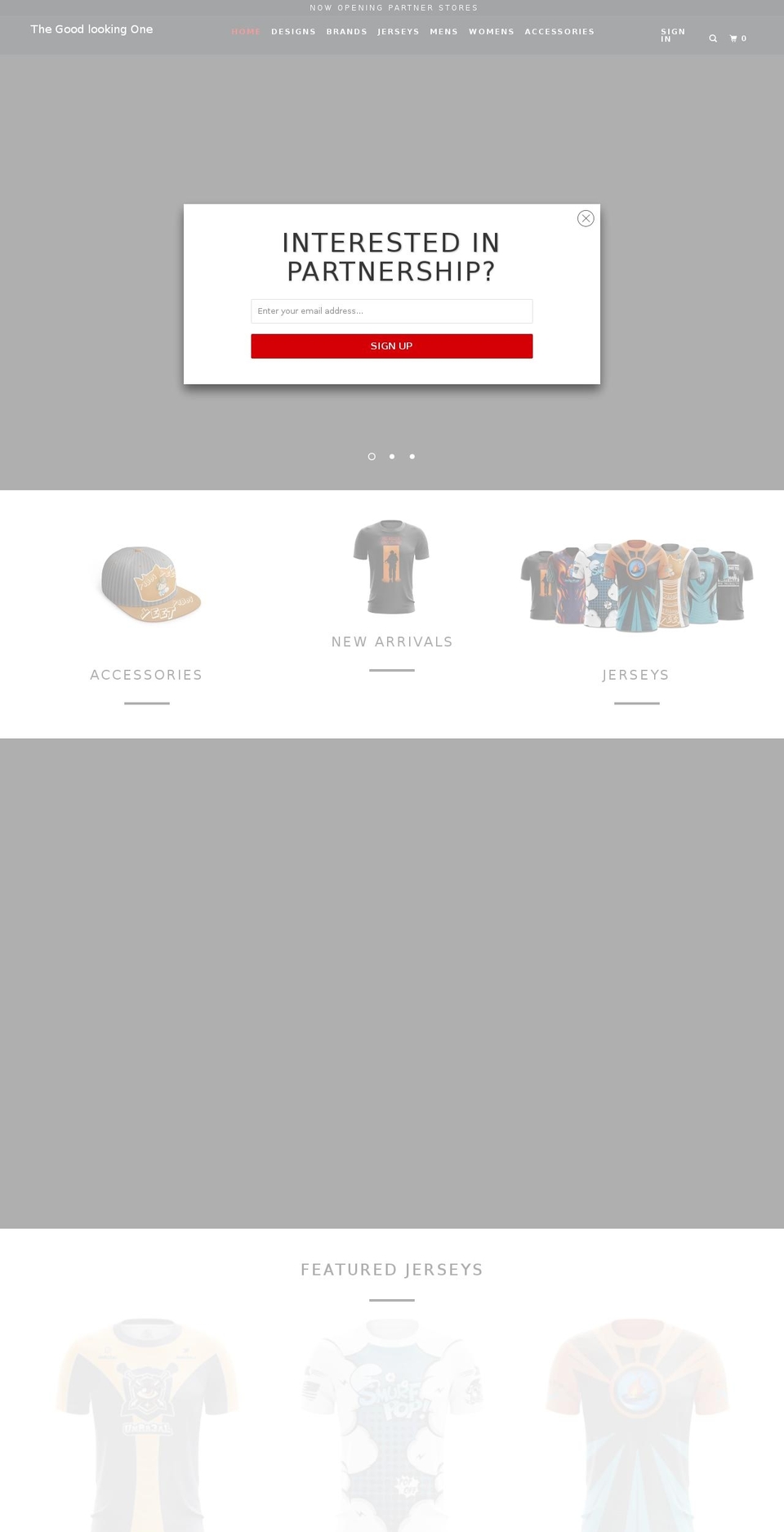 thegoodlookingone.com — Shopify storefront screenshot