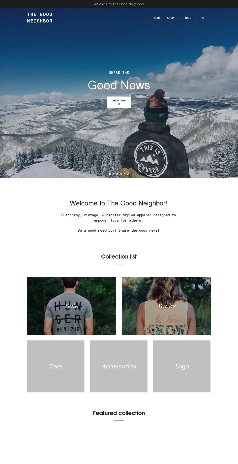 thegoodneighb.com — Shopify storefront screenshot