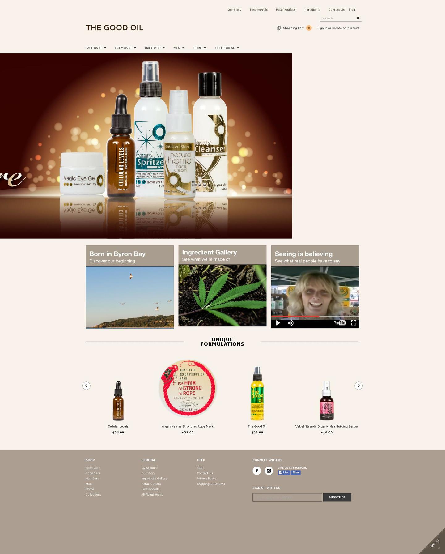 thegoodoil.com shopify website screenshot